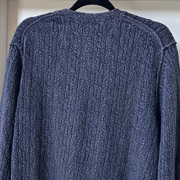 Tommy Bahama Cable Knit Pullover Cotton Sweater Blue Size Large - Picture 6 of 8